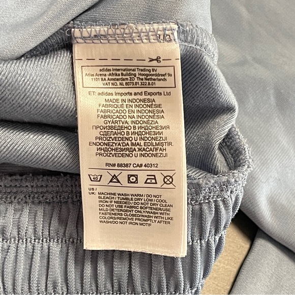 Adidas Woman’s Blue White 3 Stripe Tricot Tennis Jacket (Tech Ink) - Picture 5 of 8